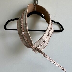 Anthropologie Belt Womens Medium Large Woven Genuine Leather Braided Boho Chic